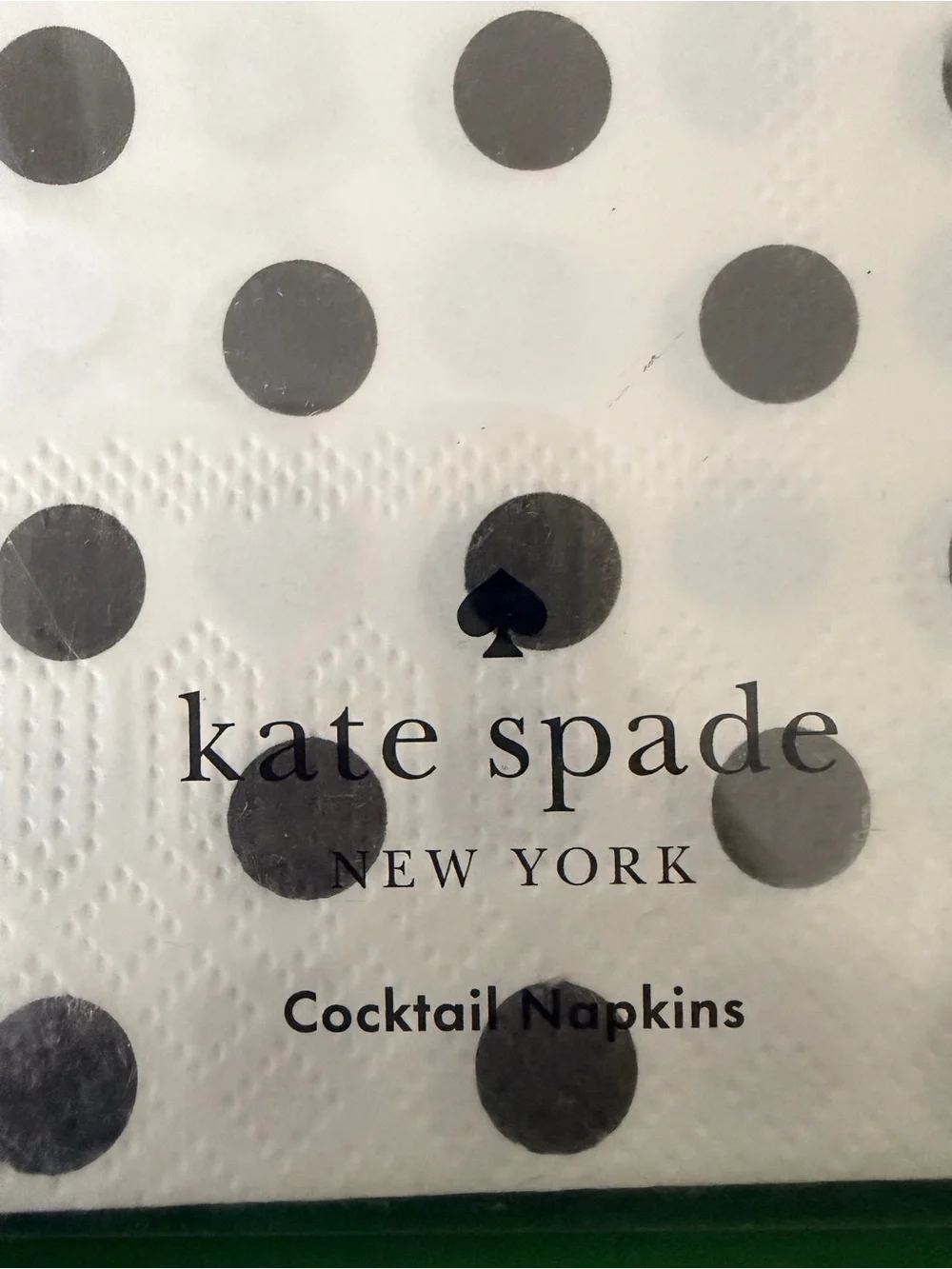 kate spade White Cocktail Napkins with Black Polka Dots